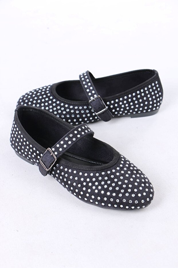 Magali Black Suede Women's Flat Shoes Ballet Flats