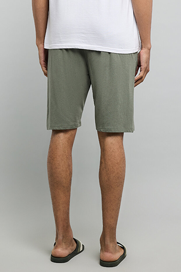 Solid Lounge Shorts with Drawstring Waist - 5