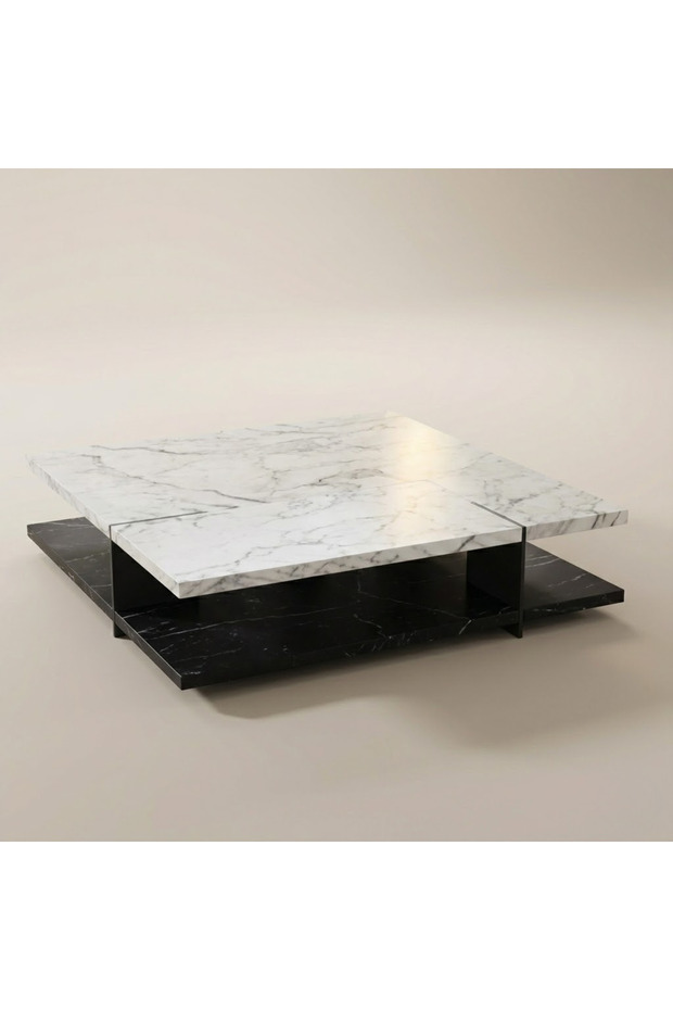 Ash Marble Tiered Coffee Table - Majestic Ash Coffee Table
