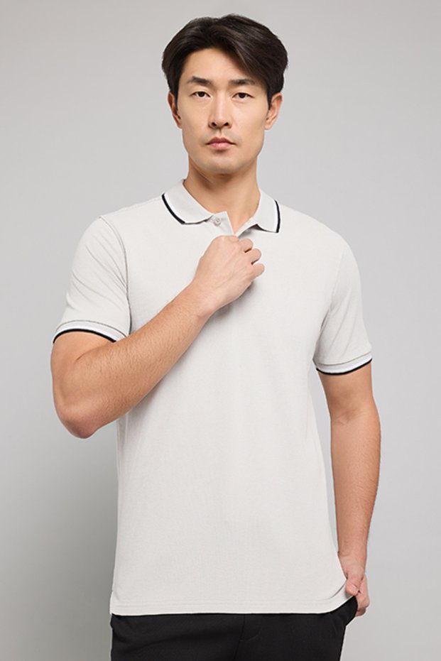Tipping Detail Polo T-Shirt with Short Sleeves