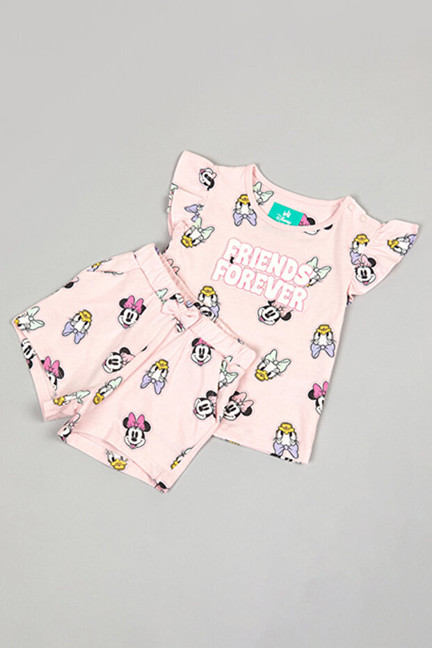 Mickey & Friends Print T-Shirt and Shorts Set