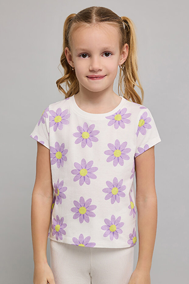 Printed T-Shirt with Crew Neck and Short Sleeves