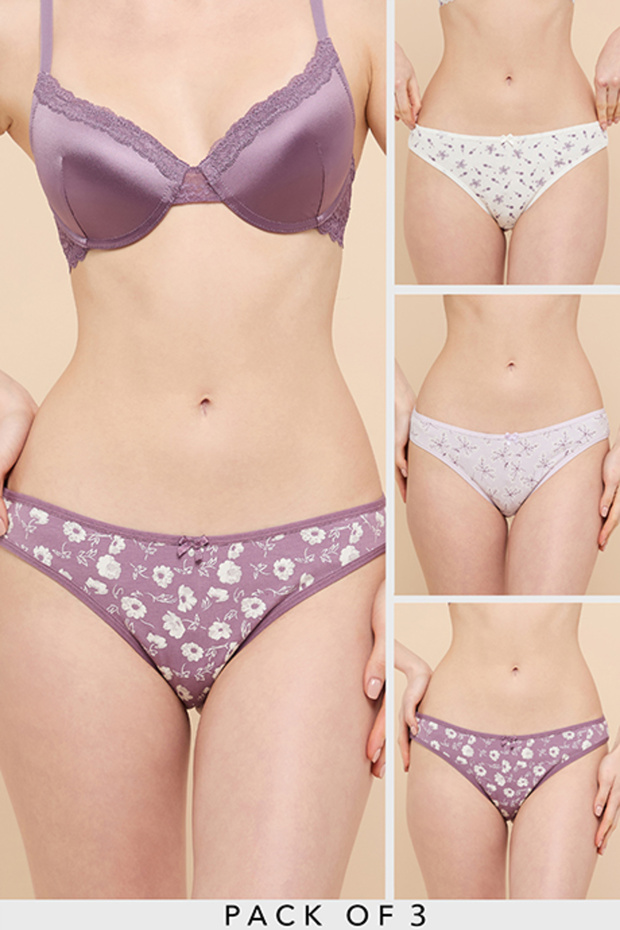 3 Pack Printed Bikini Briefs