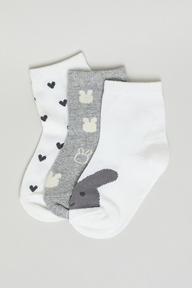 3 Pack Patterned Ankle Socks - 1