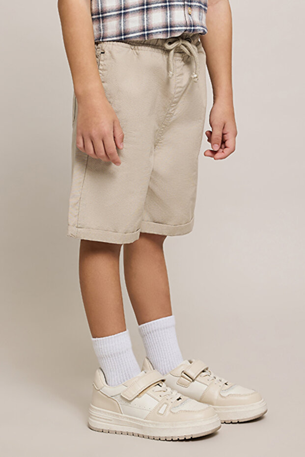 Solid Shorts with Drawstring Waist - 3