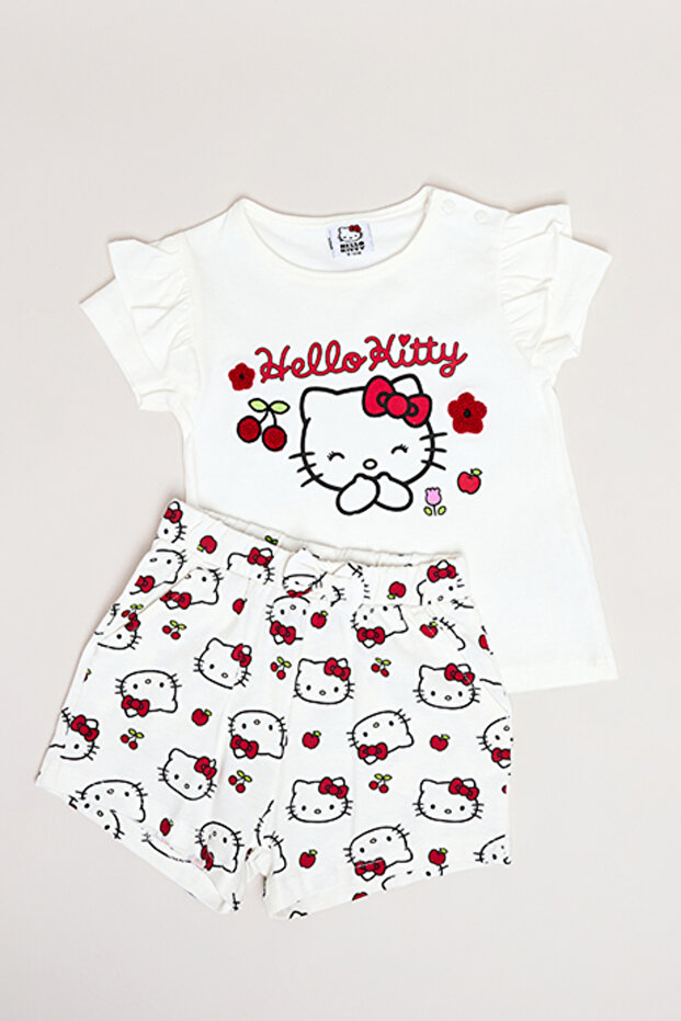 Hello Kitty Print T-Shirt and Shorts Set