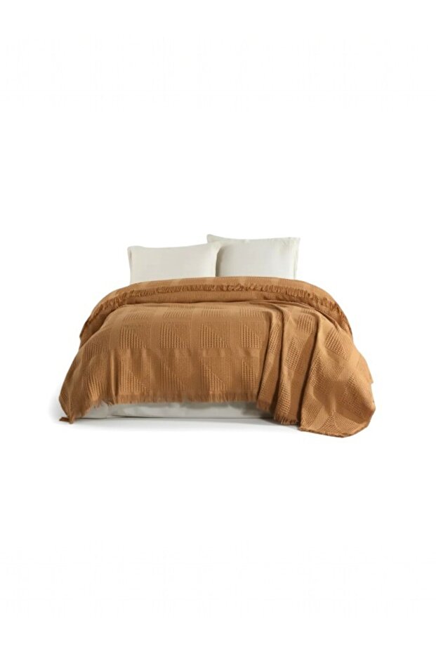 Sirus Double Jacquard Pique, 100% Cotton Jacquard Woven (240X260 cm) Mustard