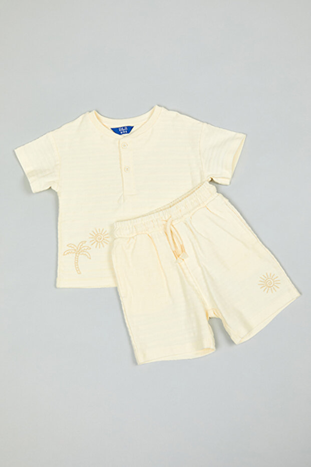 Embroidered T-Shirt and Shorts Set