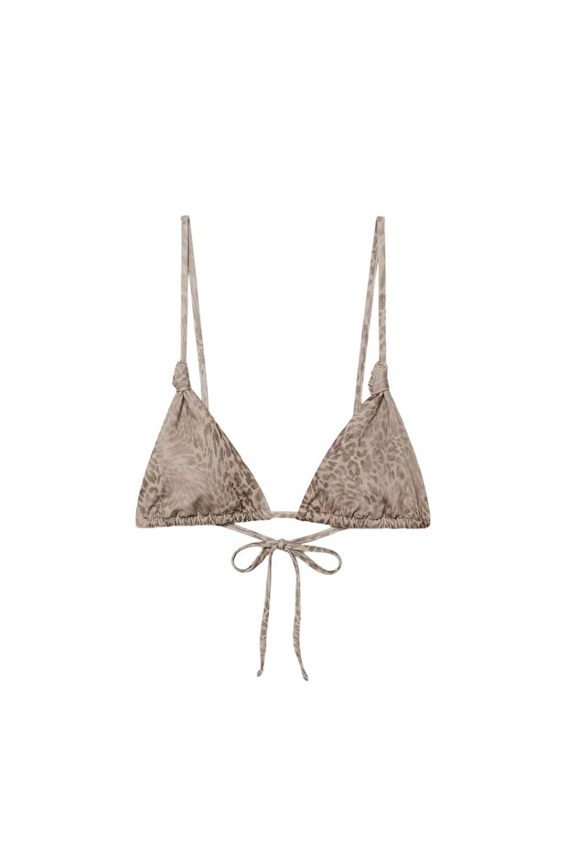Desenli üçgen bikini üstü - 2