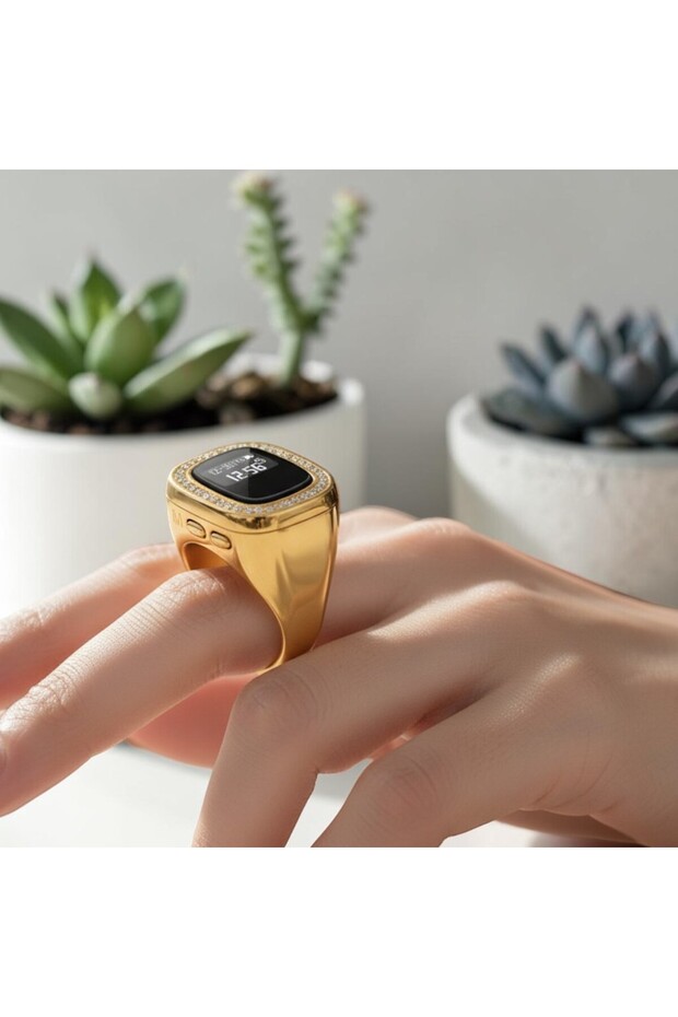 Luxury Stone Digital Zikirmatik Ring
