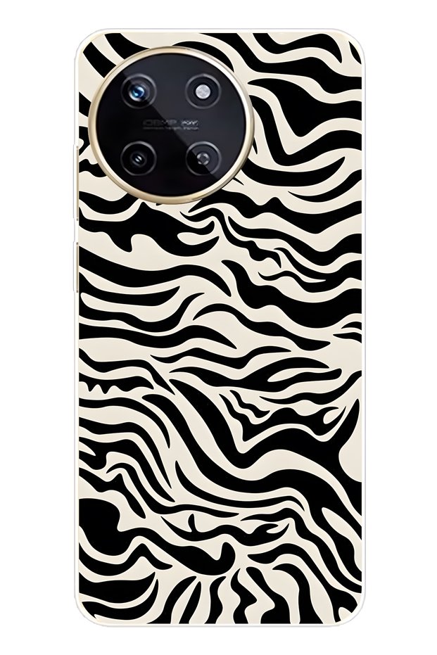 Realme 11 4g Compatible Zebra Patterned Transparent Phone Case
