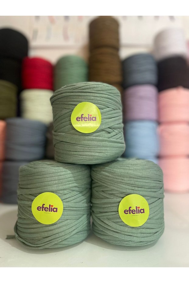 Pastel Green Tone Knitted Combed Cotton Yarn Bag Knitting Yarn - (600-650Gr) 1 Piece