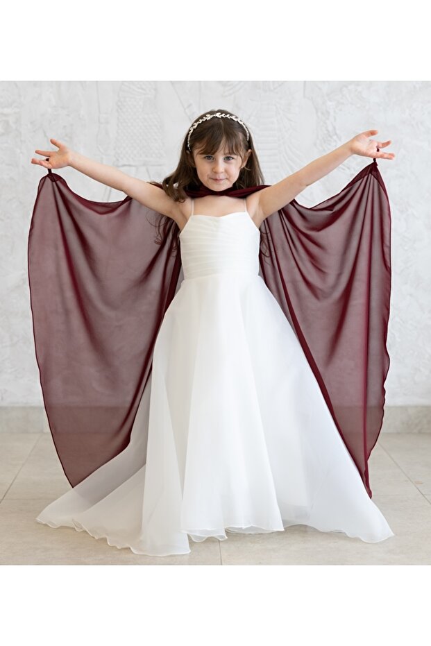 Children's Burgundy Bindall Kaftan Dress with Cape (Dress Does Not Include Cape)
