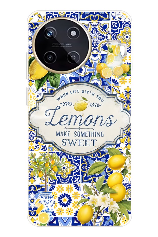 Realme 11 4g Compatible Lemon Patterned Transparent Phone Case