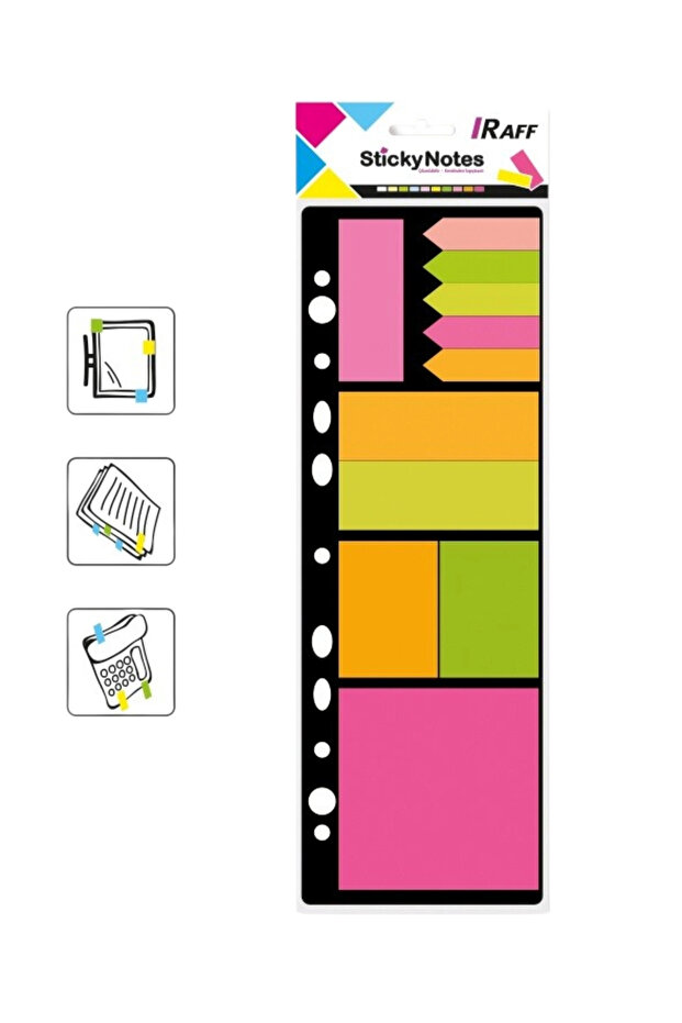 Adhesive Note Paper Neon Organizer 25 Sheets - 1
