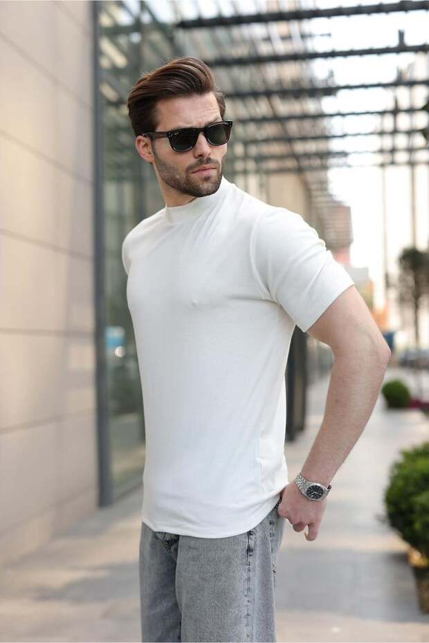 Ανδρικό μπλουζάκι Ecru Crew Neck Basic E7113 - 5