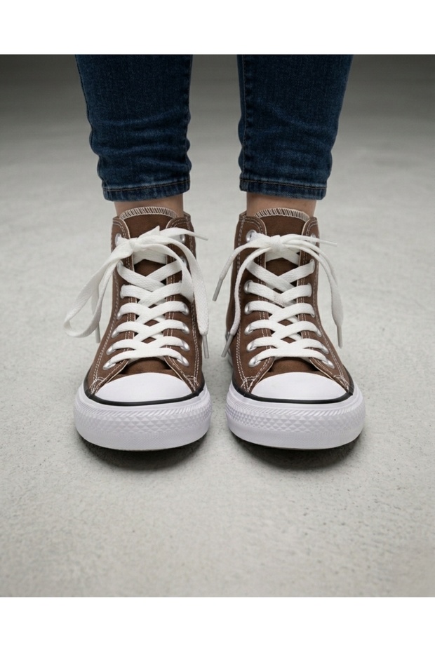Unisex Daily Comfortable Bitter Brown Sports Shoes High-Top Sneakers