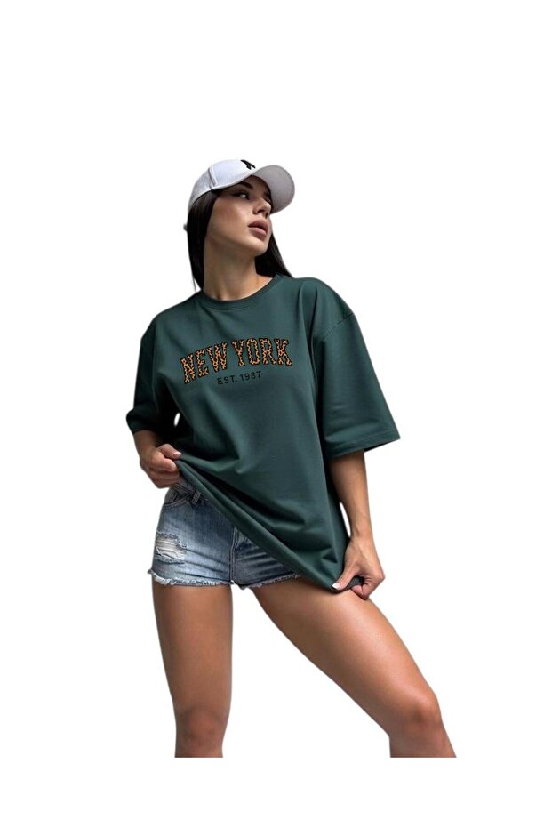 New York Printed T-Shirt Oversized Unisex T-Shirt 3Pv2