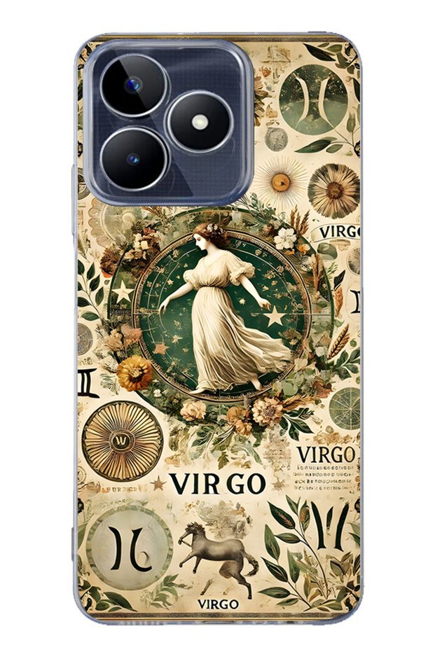 Realme Note 50 4g Compatible Virgo Patterned Transparent Phone Case