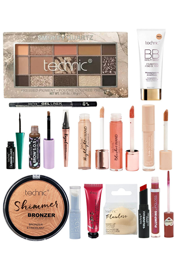 Smokey Quartz Ultimate All-in-One Makeup Gift Set Full Face Kit Eyes Lips Face Complete Pro