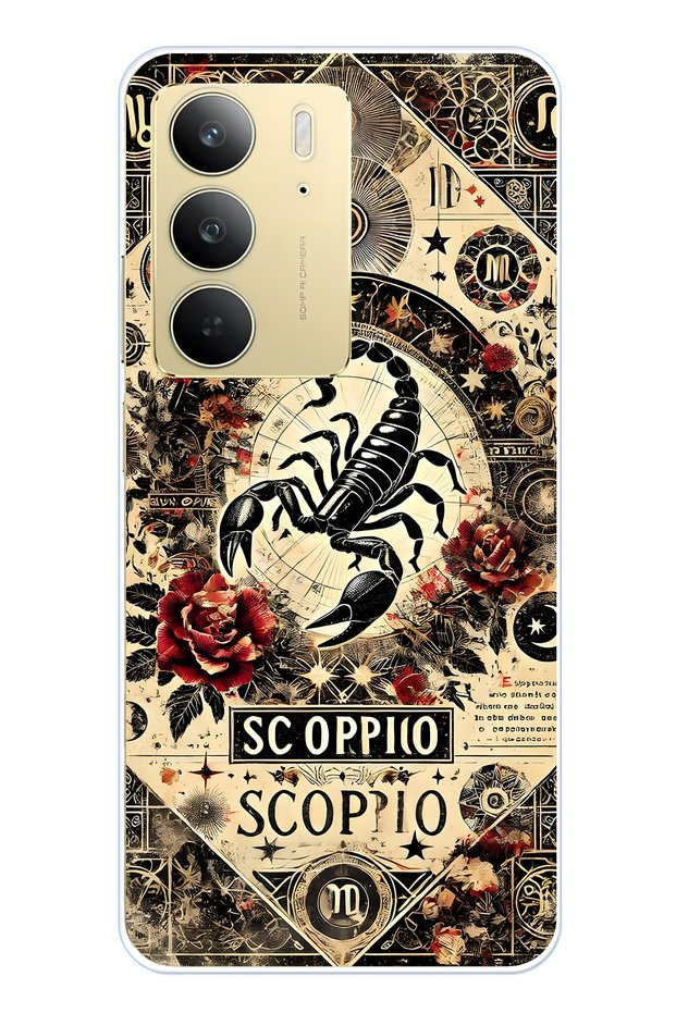 Realme C75 Compatible Scorpio Patterned Transparent Phone Case