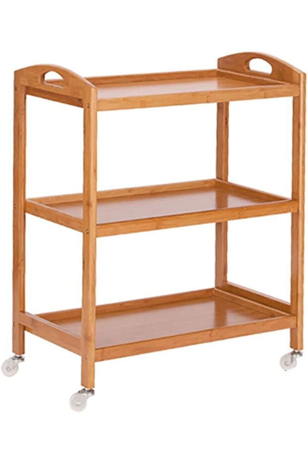 3-Tier Kitchen Island Cart on Wheels with Storage Shelves
