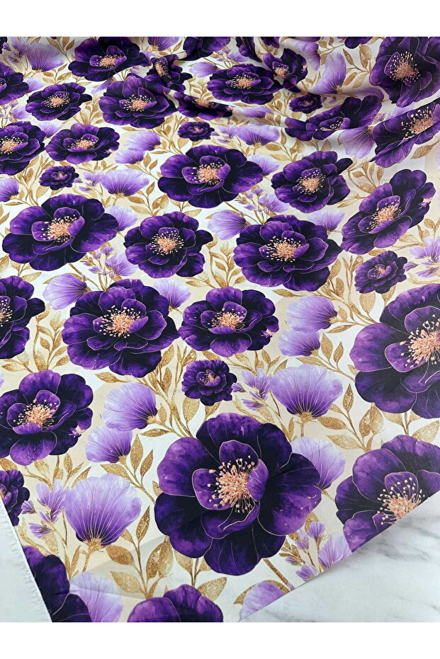 Lemina floral pattern crepe fabric