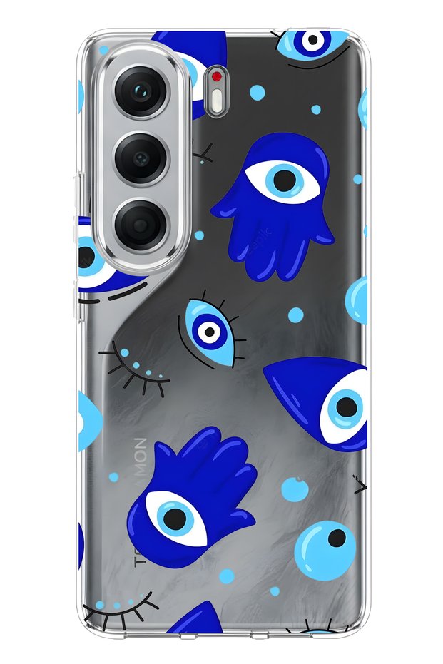 Tecno Camon 40 Pro 5g Compatible Hamsa Hand Pattern Transparent Phone Case