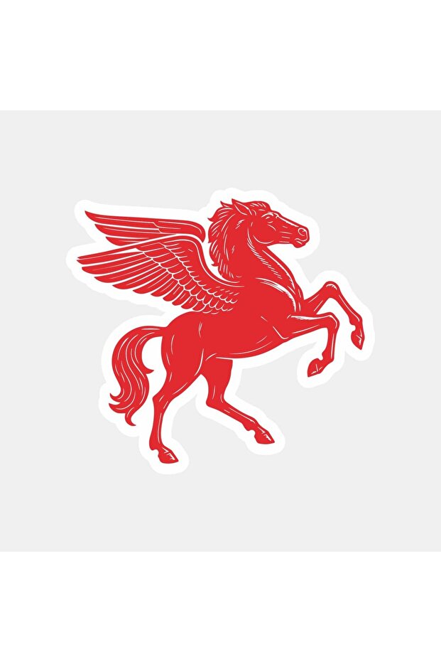 Flying Red Pegasus Horse Sticker