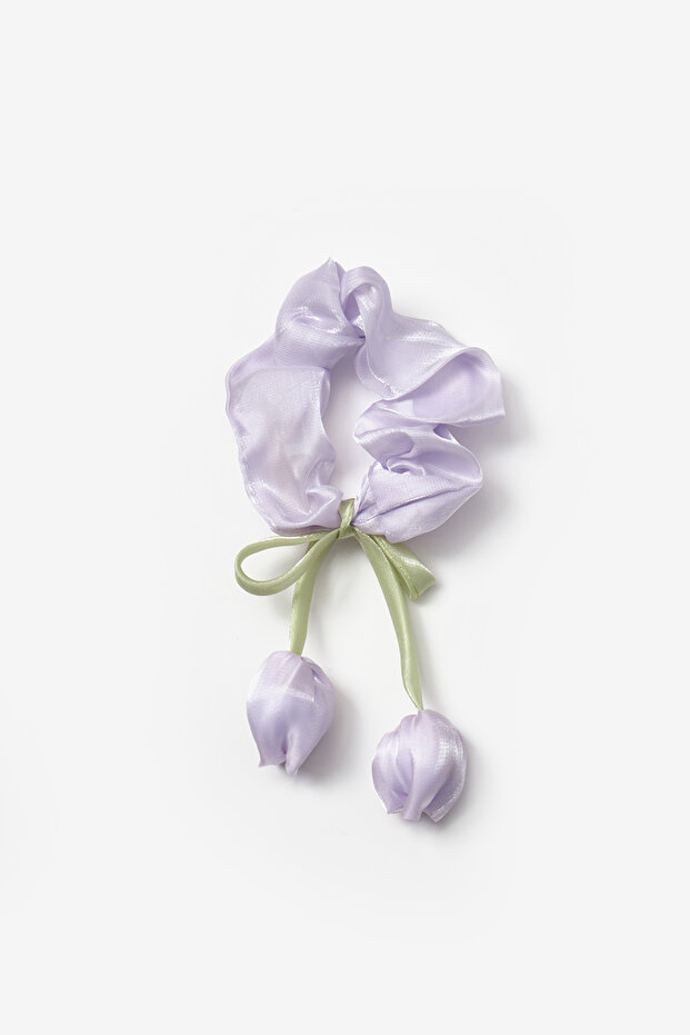 Girl's Rubber Buckle with Lilac Tulip Figure