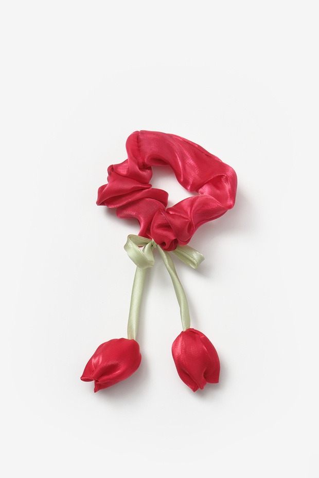 Red Tulip Figured Rubber Buckle for Girls