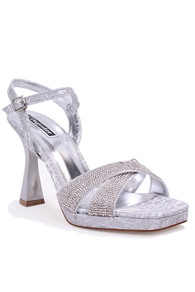 Dza07-337650 Silver 10.5 cm Thick Heeled Platform Women's Shoes