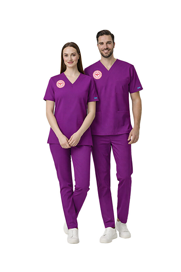 Purple Ebe Forması Positive Lycra Scrubs Set (Compliant with New Regulations – Byzantium)
