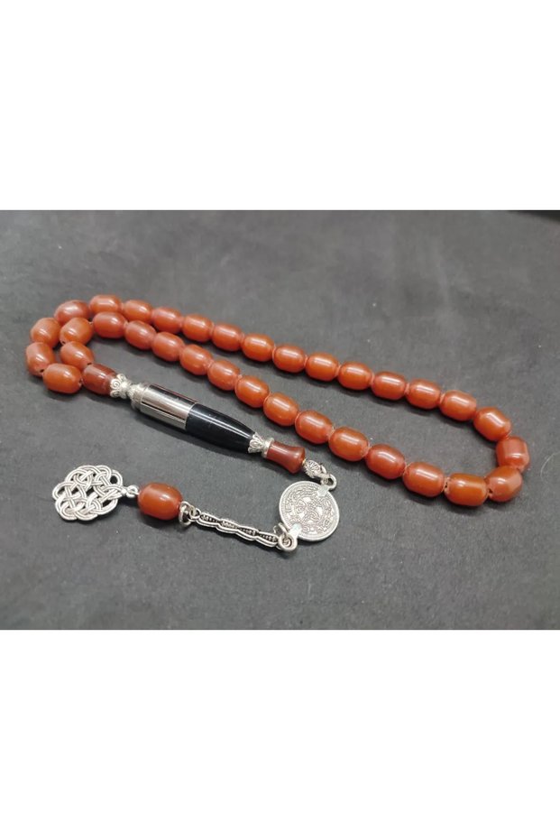 Imame Empty Core and Silver Nakkaş Combination Crimped Amber