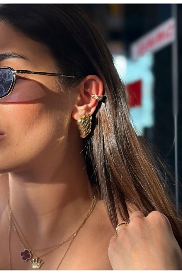 Gold Steel Anna Earrings