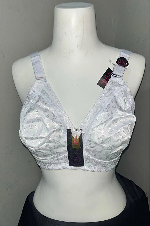 Women's C Cup Combed Cotton Fabric White Bra Without Underwire