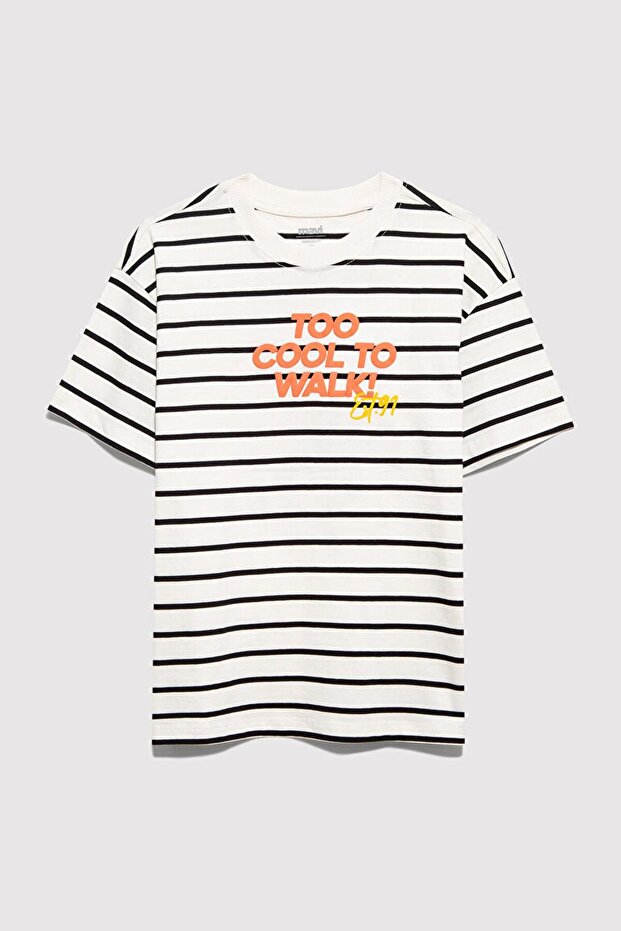 M6610449-84041 Too Cool to Walk Printed Boys' T-Shirt Black