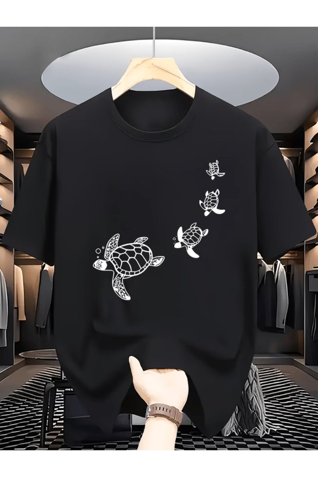Mr. turtle printed premium oversize t-shirt