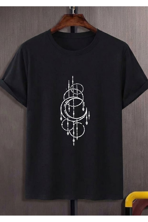 Celestial Crescent Printed T-Shirt, Premium Quality Unisex Kids/Adult (with Surprise Gift)