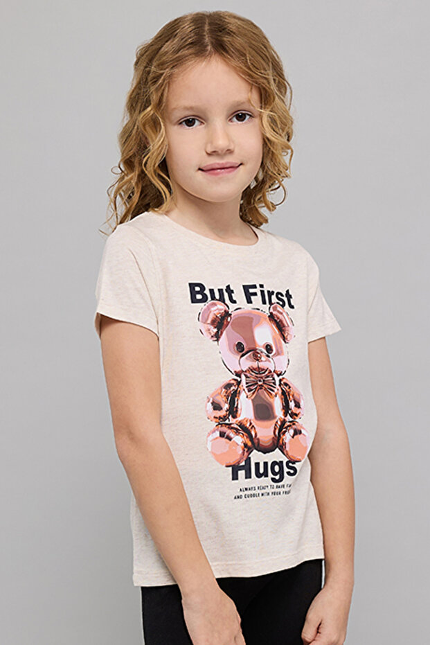Printed T-Shirt with Crew Neck and Short Sleeves