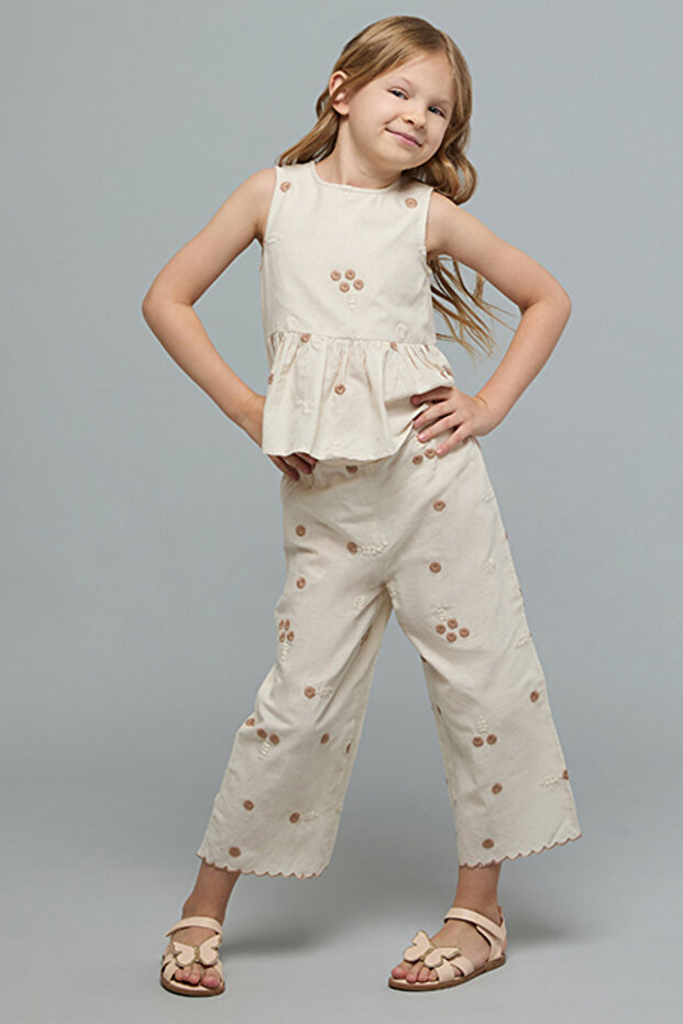 Embroidered Top and Pant Set