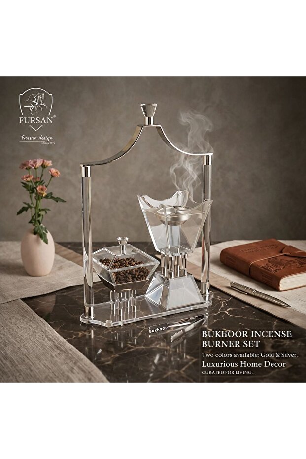 ACRYLIC DESIGHN INCENCE BURNER,BUHOOR STAND