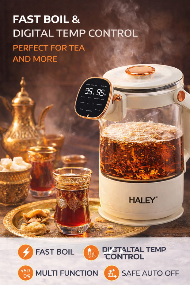 Electric Glass Kettle Digital Temperature Control Fast Boil Tea Milk Heater
