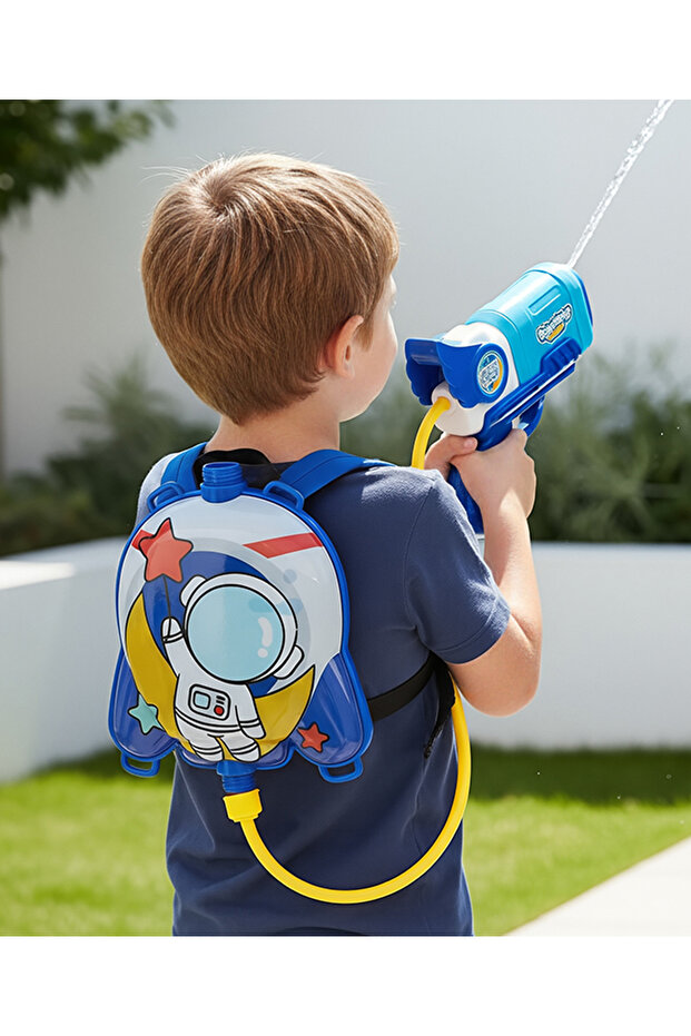 مجموعة لعبة مسدس ماء كهربائي على شكل حقيبة ظهر، بتصميم رائد فضاء، يعمل بالبطارية، قابل لإعادة الشحن