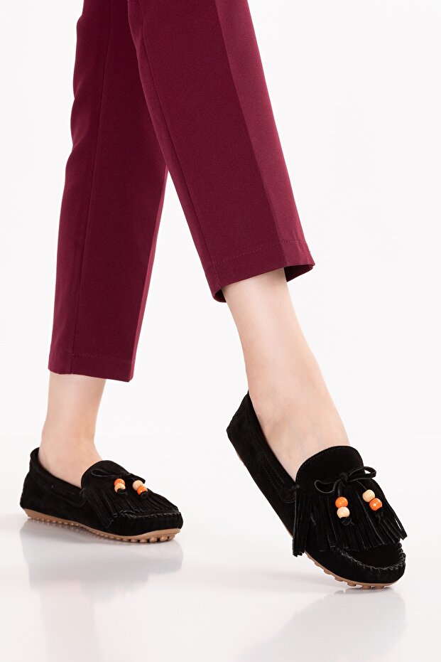 Genuine Leather Suede Flexible Lightweight Comfortable Loafer Like Socks Sw.780 Black Suede