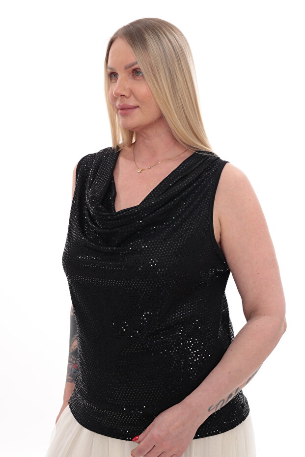 Sequined Collared Blouse - 2