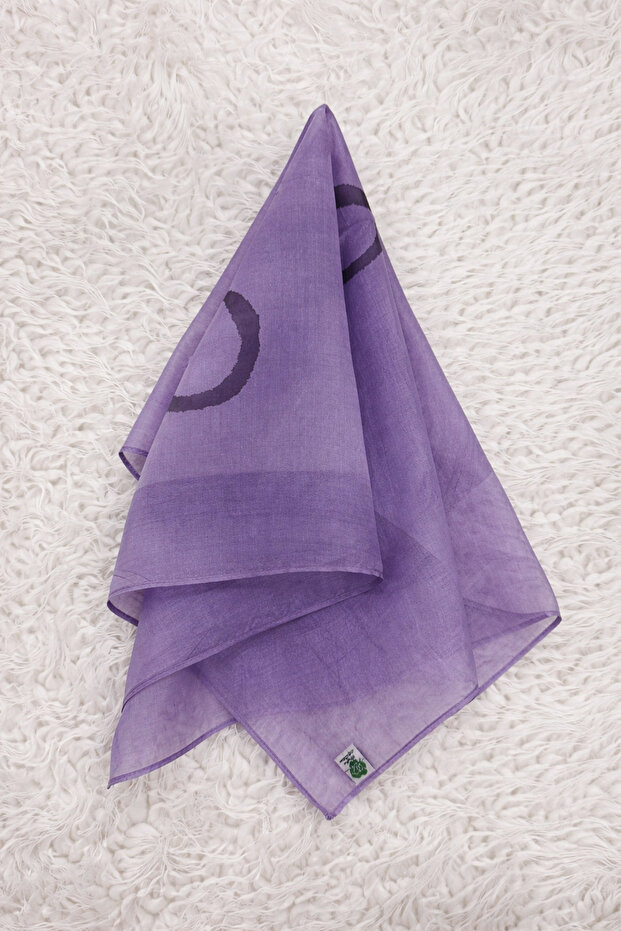 100% Pure Silk Hand Painted Square Scarf - 55 X 55 Design - Lilac