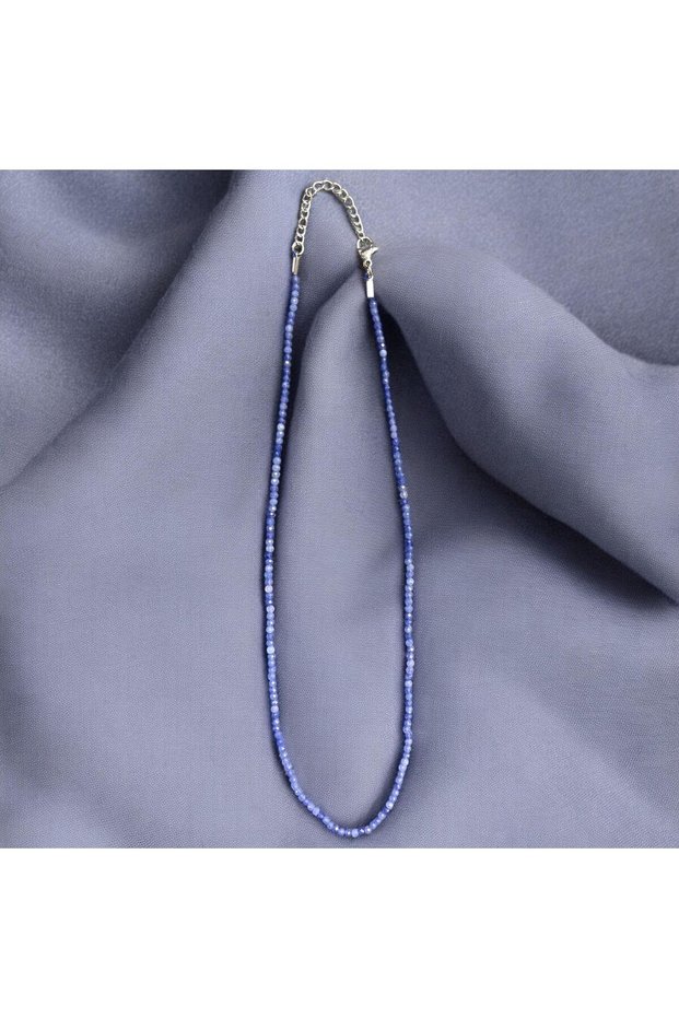 Aurastone Blue Sapphire Natural Gemstone 2 mm Faceted Pendant