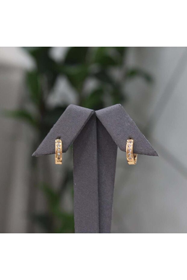 Gold Replacement Earring with Zircon, Hypoallergenic.