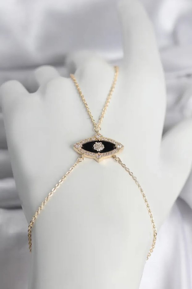 Brass Eye Model Gold Color Zircon Stone Women's Shahmeran - Tj-Sn755